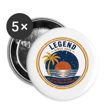 Legende seit 2026 – Nicht mehr mein Problem - Buttons groß 56 mm (5er Pack) - Weiß - Vorne