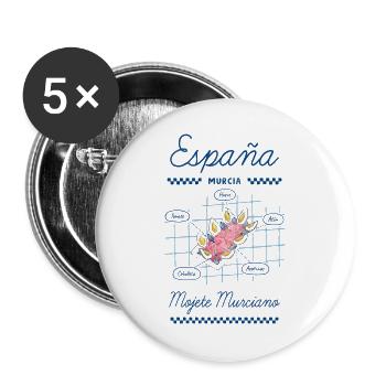 Murcianisches Mojete - Buttons groß 56 mm (5er Pack) - Weiß - Vorne