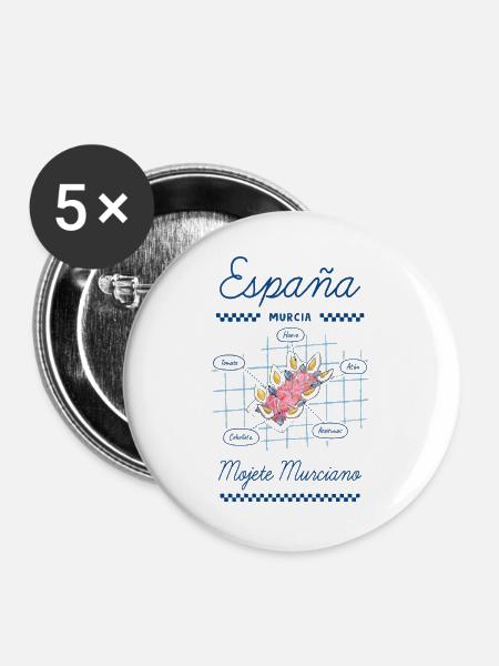 Murcianisches Mojete - Buttons groß 56 mm (5er Pack) - Weiß