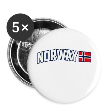 Norwegische Flagge Norwegian Pride Athletic Typografie - Buttons groß 56 mm (5er Pack) - Weiß - Vorne