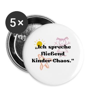 Kita für Erzieherin – Kindergarten Spruch  - Buttons groß 56 mm (5er Pack) - Weiß - Vorne