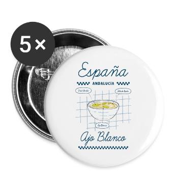 Weißer Knoblauch - Buttons groß 56 mm (5er Pack) - Weiß - Vorne