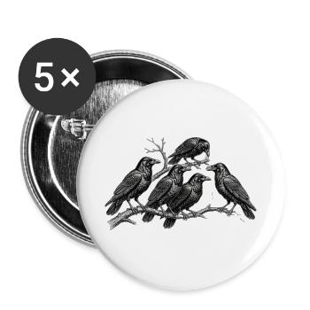 Murder of Crows T-Shirt – Vintage-Naturgeschichte - Buttons groß 56 mm (5er Pack) - Weiß - Vorne