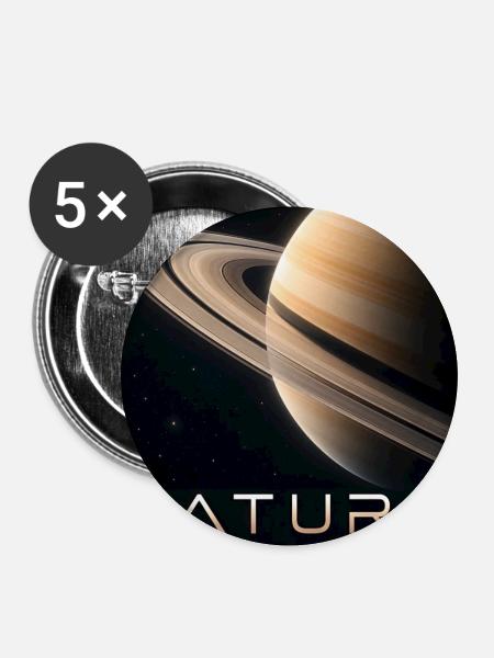 Saturn 30cm - Buttons groß 56 mm (5er Pack) - Weiß
