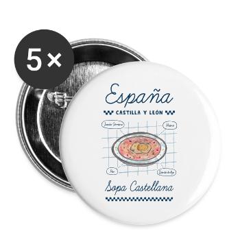 Kastilische Suppe - Buttons groß 56 mm (5er Pack) - Weiß - Vorne