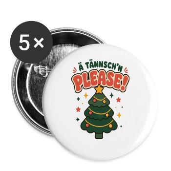 Ä Tännsch'n Please – Weihnachts Crew - Buttons groß 56 mm (5er Pack) - Weiß - Vorne