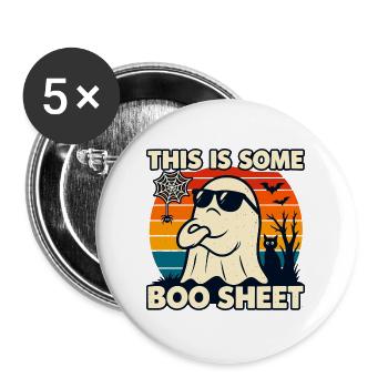 Lustige Halloween-T-Shirts Das ist ein Boo Sheet Ghost - Buttons groß 56 mm (5er Pack) - Weiß - Vorne