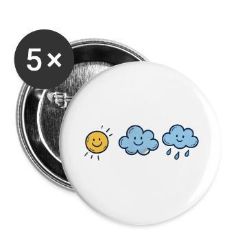 Meine Stimmung: Britisches Wetter-T-Shirt — Lustiges UK Weathe. - Buttons groß 56 mm (5er Pack) - Weiß - Vorne