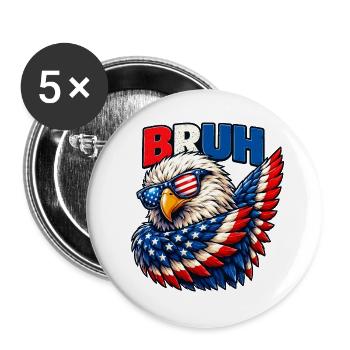American Flag Bruh Dabbing Eagle Men Boys - Buttons groß 56 mm (5er Pack) - Weiß - Vorne
