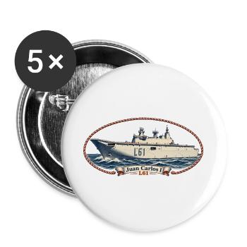 Juan Carlos I L61 – Maritime Vintage-Edition - Buttons groß 56 mm (5er Pack) - Weiß - Vorne