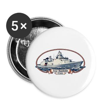 Iver Huitfeldt F361 – Maritime Vintage-Edition - Buttons groß 56 mm (5er Pack) - Weiß - Vorne