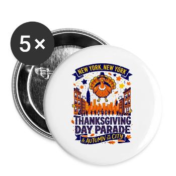 The Thanksgiving Day Parade In New York City - Buttons groß 56 mm (5er Pack) - Weiß - Vorne