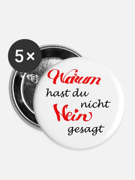 cooler Spruch - Buttons groß 56 mm (5er Pack) - Weiß