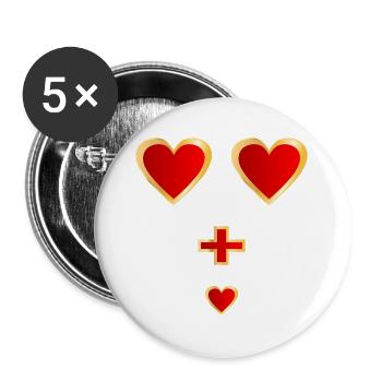 Baby verkünden, Familiennachwuchs - Buttons groß 56 mm (5er Pack) - Weiß - Vorne