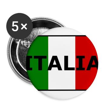Italienische Flaggen-Typografie - Buttons groß 56 mm (5er Pack) - Weiß - Vorne
