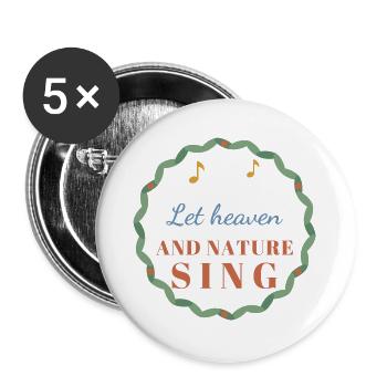 Let Heaven and Nature Sing – Christmas - Buttons groß 56 mm (5er Pack) - Weiß - Vorne