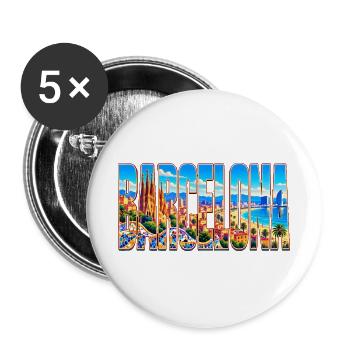 Barcelona-33cm - Buttons groß 56 mm (5er Pack) - Weiß - Vorne