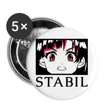 STABIL - ANIME - Buttons groß 56 mm (5er Pack) - Weiß - Vorne