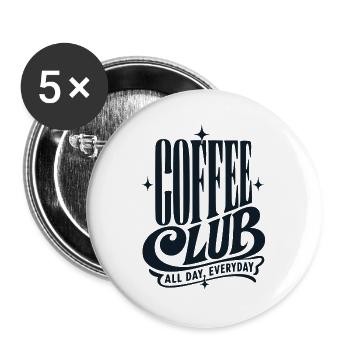 Coffee Club - Buttons groß 56 mm (5er Pack) - Weiß - Vorne