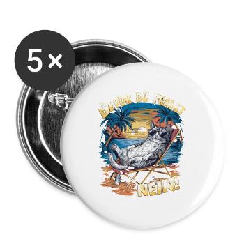 Bevor Du Fragst Nein - Buttons groß 56 mm (5er Pack) - Weiß - Vorne