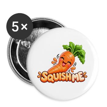 Kuschelige Karotte SquishMe - Buttons groß 56 mm (5er Pack) - Weiß - Vorne