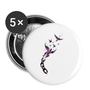 Purple Chain Wings Release - Buttons groß 56 mm (5er Pack) - Weiß - Vorne