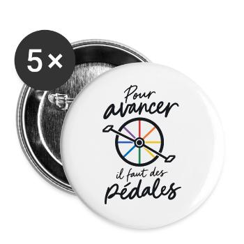 Um voranzukommen: farbige Pedale - Buttons groß 56 mm (5er Pack) - Weiß - Vorne