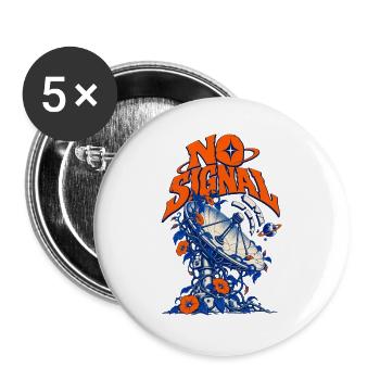 No Signal Retro Raumblumen - Buttons groß 56 mm (5er Pack) - Weiß - Vorne