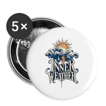 Inner Weather Vintage Storm - Buttons groß 56 mm (5er Pack) - Weiß - Vorne