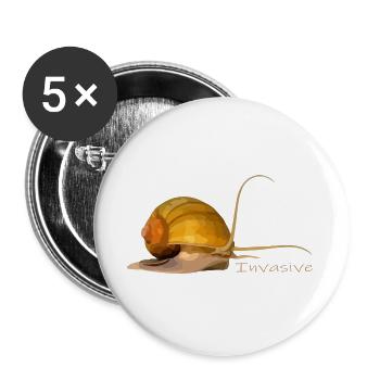 Apfelschnecke invasiv ? - Buttons groß 56 mm (5er Pack) - Weiß - Vorne