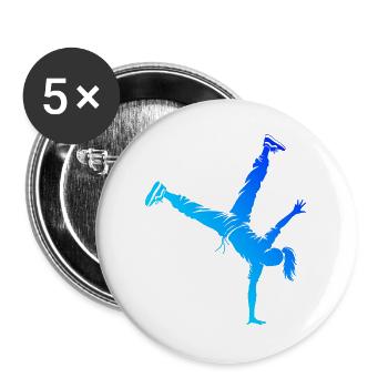 Geschenkidee für die Hip-Hop-Tänzerin mit B-Boying - Buttons groß 56 mm (5er Pack) - Weiß - Vorne