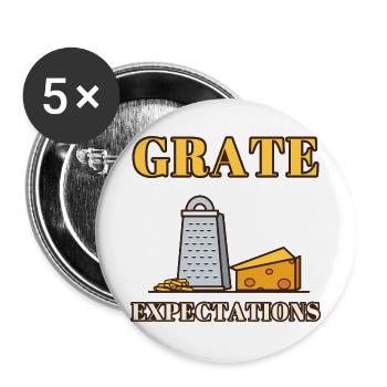Gittererwartungen - Buttons groß 56 mm (5er Pack) - Weiß - Vorne