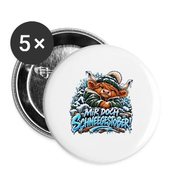 Der grummelige Highland - Buttons groß 56 mm (5er Pack) - Weiß - Vorne