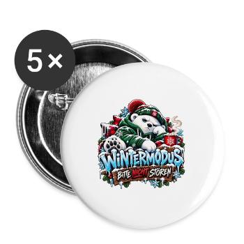 Wintermodus – Bitte nicht stören! - Buttons groß 56 mm (5er Pack) - Weiß - Vorne