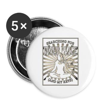 Yoga Instructor Searching For Inner Yoga Teacher - Buttons groß 56 mm (5er Pack) - Weiß - Vorne