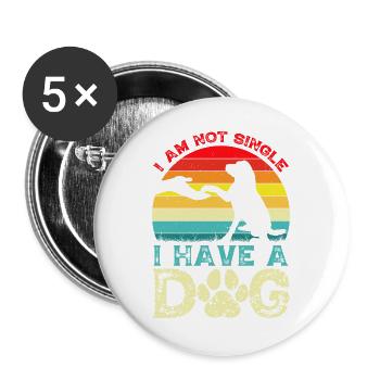 Ich hab einen Hund – kein Single - Buttons groß 56 mm (5er Pack) - Weiß - Vorne