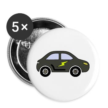 Blitzauto Silhouette - Buttons groß 56 mm (5er Pack) - Weiß - Vorne