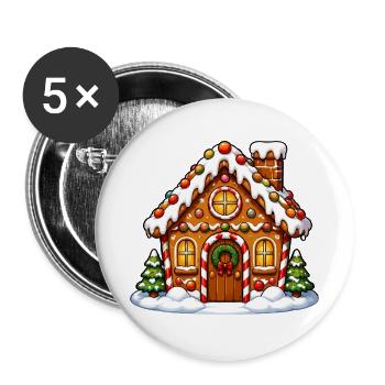 Zimtglockenhaus Winterzauber - Buttons groß 56 mm (5er Pack) - Weiß - Vorne