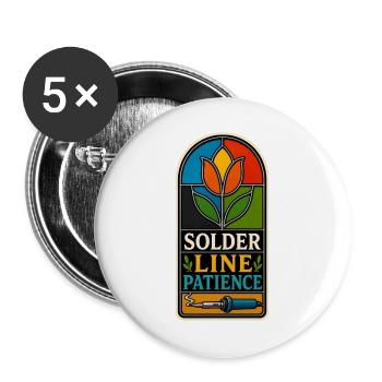 SOLDER LINE PATIENCE Geduld - Buttons groß 56 mm (5er Pack) - Weiß - Vorne