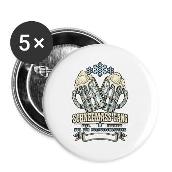 Schneemaß-Gang Fortgeschrittene - Buttons groß 56 mm (5er Pack) - Weiß - Vorne