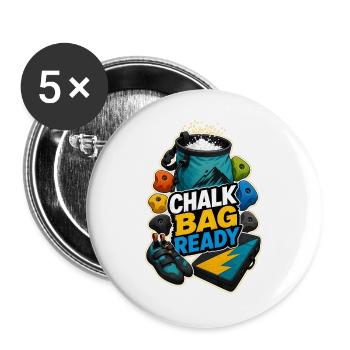 CHALK BAG READY - Buttons groß 56 mm (5er Pack) - Weiß - Vorne