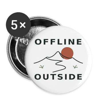 Offline Outside – Berge & Natur - Buttons groß 56 mm (5er Pack) - Weiß - Vorne