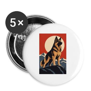 König Hirte - Buttons groß 56 mm (5er Pack) - Weiß - Vorne