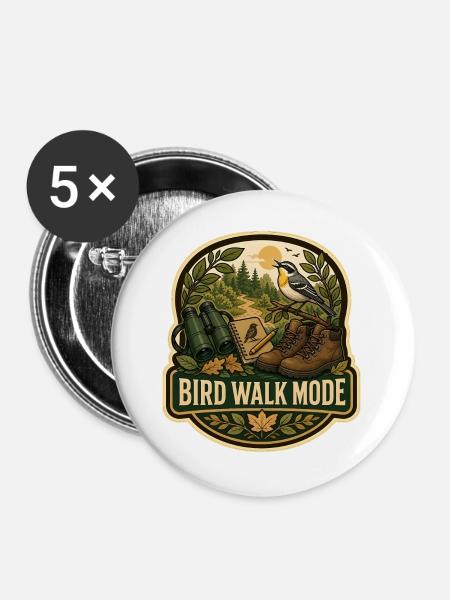 BIRD WALK MODE Wolken - Buttons groß 56 mm (5er Pack) - Weiß