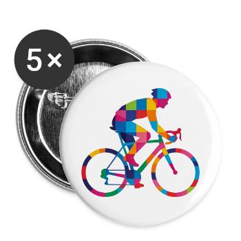 Lustiges Fahrrad Rennrad Gravel Radsport Geschenk - Buttons groß 56 mm (5er Pack) - Weiß - Vorne