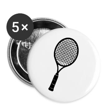 Badminton_Schlaeger_Geschenk_Badminton_Spieler - Buttons groß 56 mm (5er Pack) - Weiß - Vorne