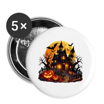Spukhaus Mondlicht Wenuma  - Buttons groß 56 mm (5er Pack) - Weiß - Vorne