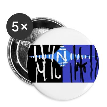 Straßenreflexionen Blau-Schwarz - Buttons groß 56 mm (5er Pack) - Weiß - Vorne