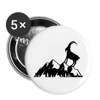 klettern bouldern felsklettern berge Bergsport - Buttons groß 56 mm (5er Pack) - Weiß - Vorne