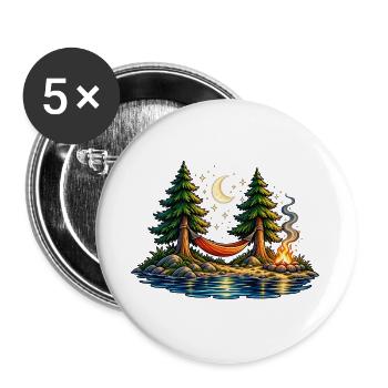 Moonlight Hammock – Auszeit unter Sternen - Buttons groß 56 mm (5er Pack) - Weiß - Vorne